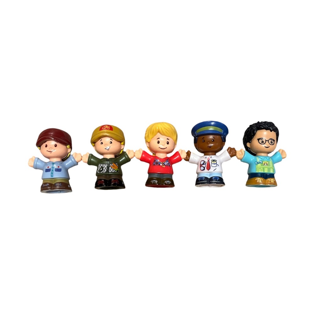 Fisher Price Little People Figures Lot of 5 People Pilot Boy Girl 2016 2019